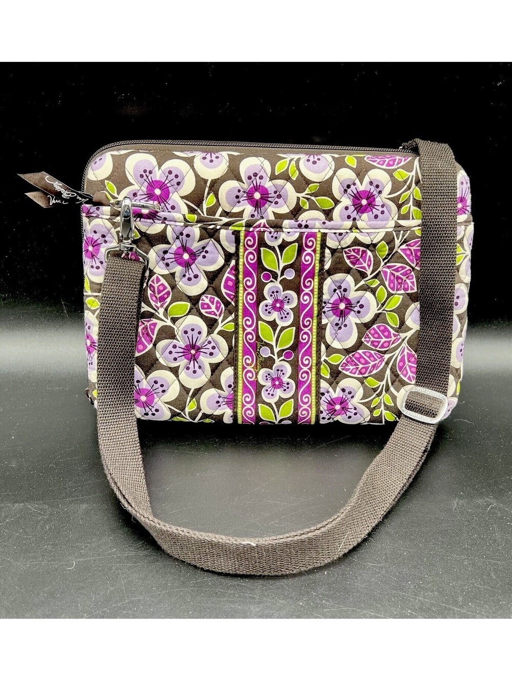 Vera Bradley Plum Petals Quilted Crossbody Tech Bag iPad Tablet Case Purple